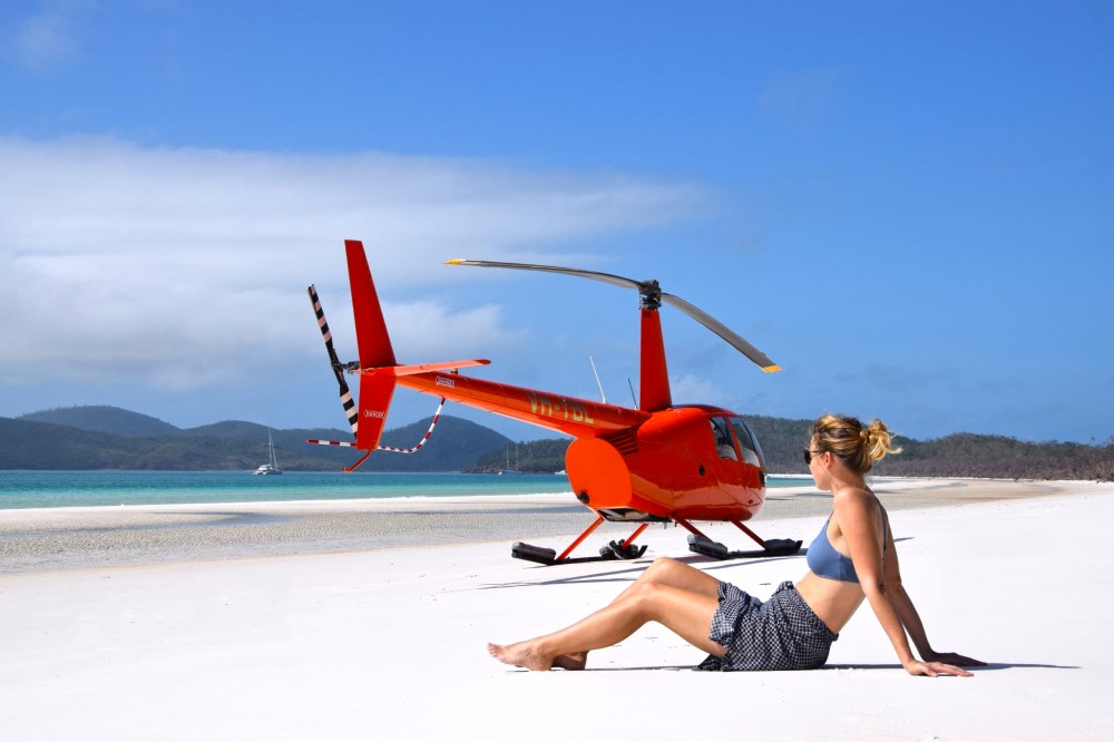Fly over famous heart reef. Whitehaven Beach Helicopter Tour Scenic Flight Booker